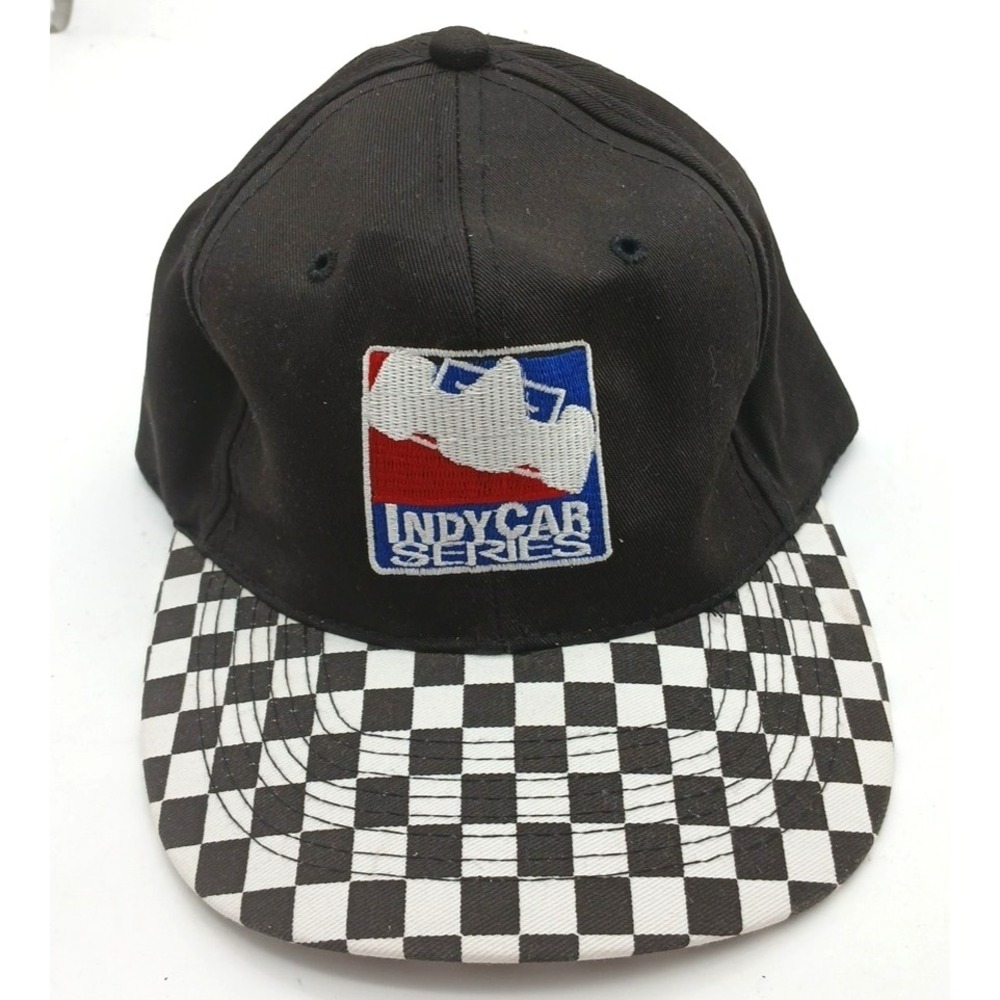 Indy Car Series Checkered Flag VTG Cap Snapback‎ OTTO Black White Nascar